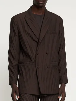 Valentino Short Double-Breasted Jacket in 100% Polyester, photo 2 of 5 from LUISAVIAROMA
