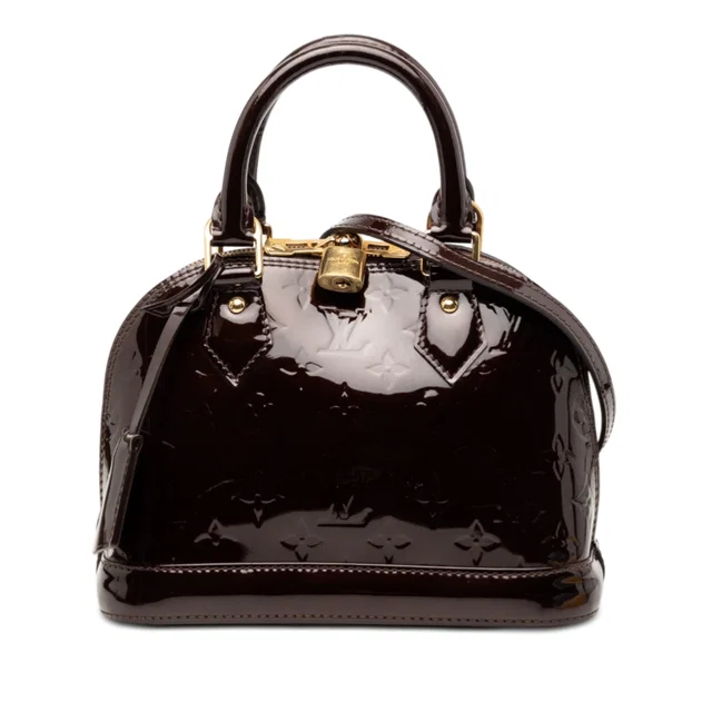 Purple Louis Vuitton Monogram Vernis Alma BB Satchel in Purple Leather from Designer Revival