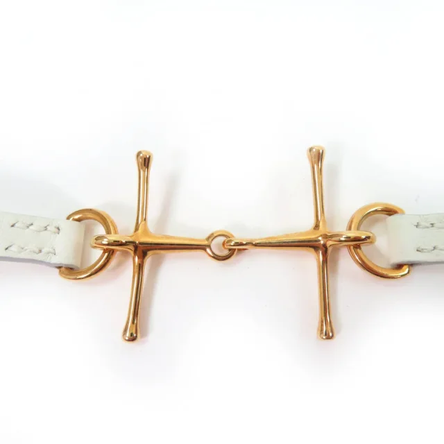 Hermès Mole Bracelet Leather Bracelet Size 17 in White Others from LuxUness, photo 4 of 8