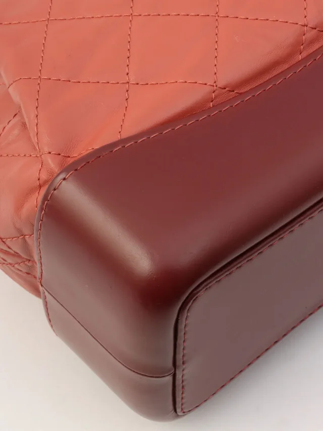 Chanel 2018 Production CC Mark Plate Chain Backpack Pink/Bordeaux in Burgundy Leather from VINTAGE QOO TOKYO, photo 9 of 23