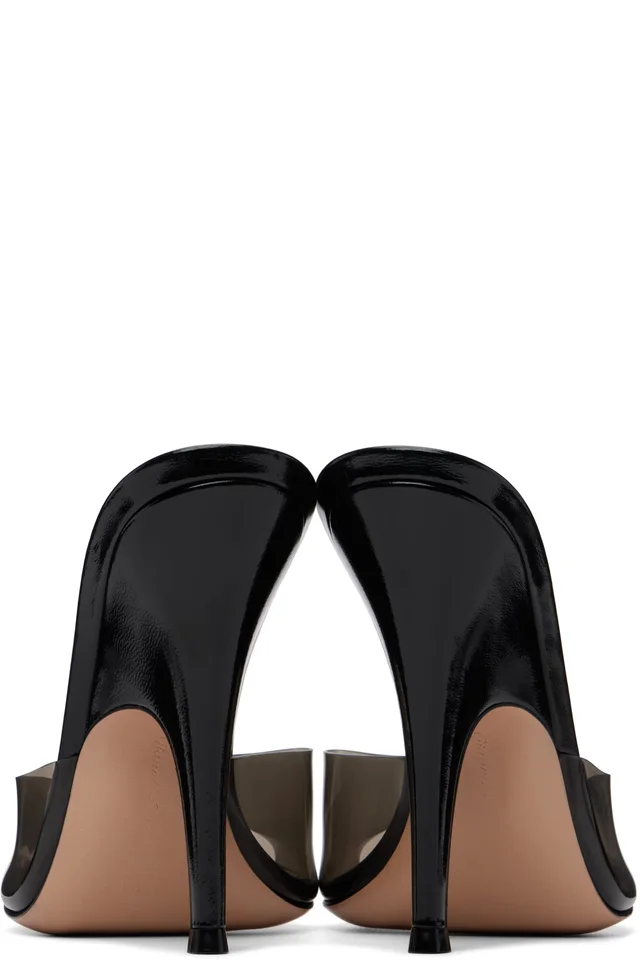 Gianvito Rossi Black Sofia Mule Heeled Sandals, photo 2 of 5 from SSENSE