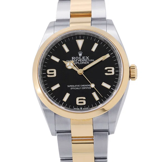 Rolex Explorer 36 W36mm Stainless Steel K18YG Black Dial124273 in Black from GALLERY RARE