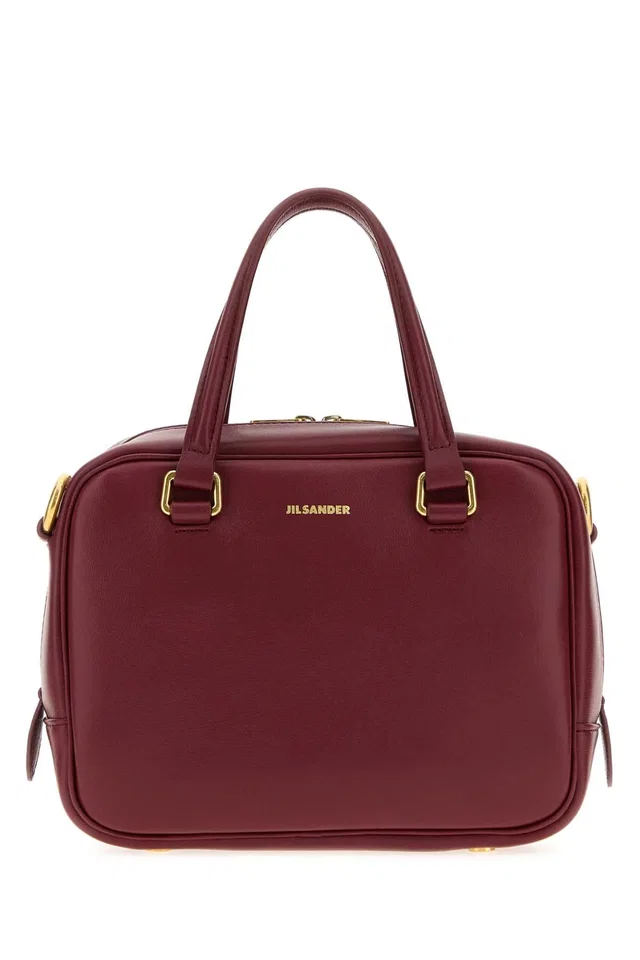 Jil Sander Vision Shoulder Bag — Burgundy in Burgundy Leather from HEWI