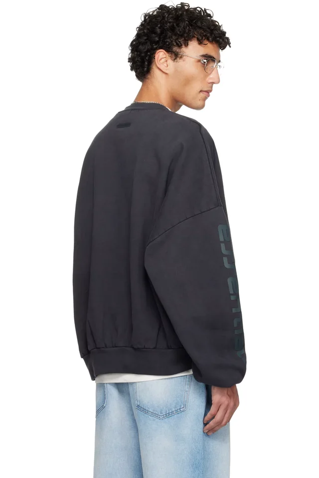 Fear of God ESSENTIALS Black Holiday 'Los Angeles' Heavy Fleece Cropped Sweatshirt, photo 3 of 5 from SSENSE