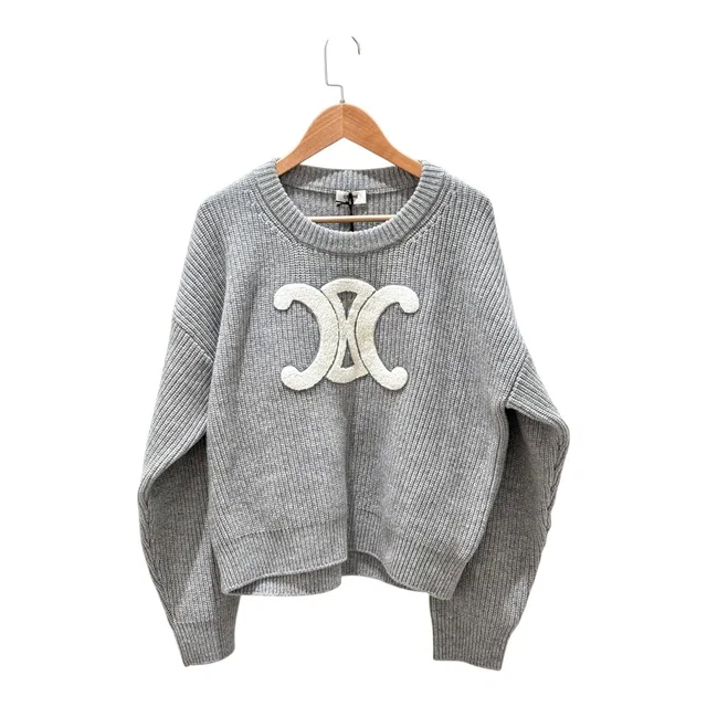Celine Grey Wool Sweater #M in Grey Wool from Luxury Promise