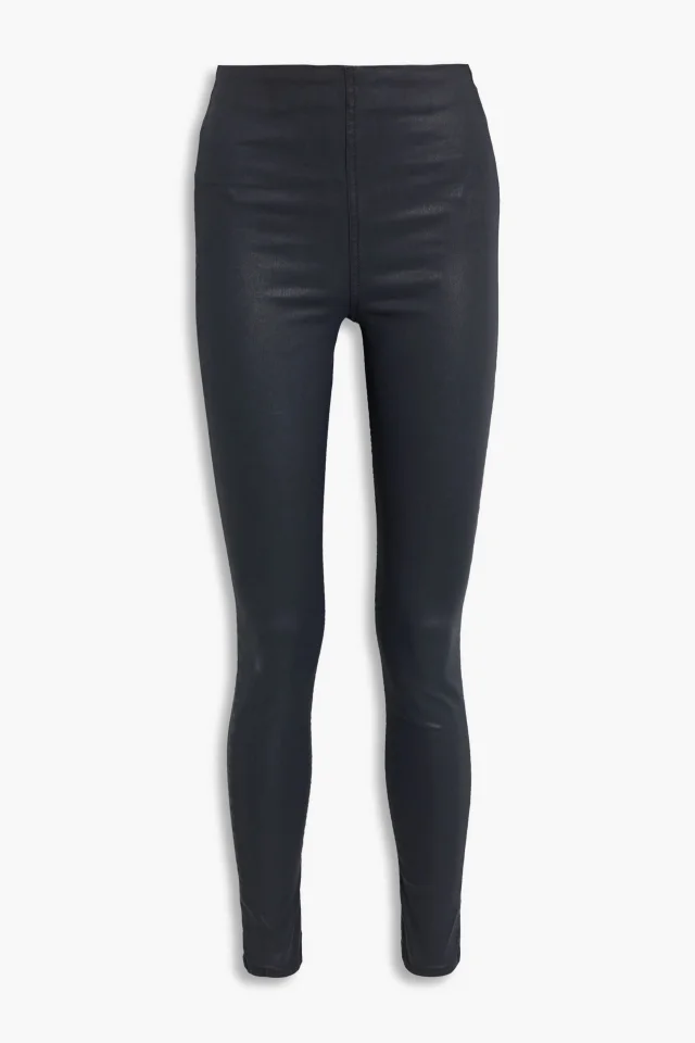 Nina Coated High-Rise Skinny Jeans in Navy, image 1 of 1 from THE OUTNET