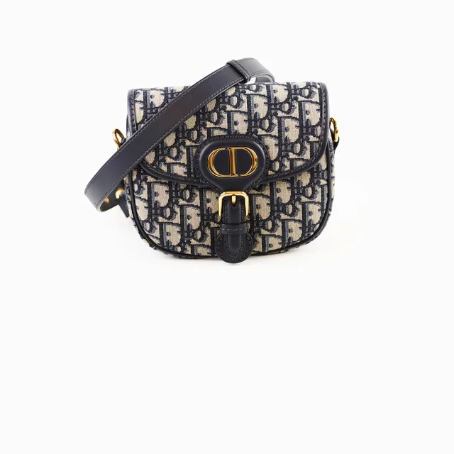 Dior Small Bobby Bag Navy in Navy Canvas from The Purse Affair
