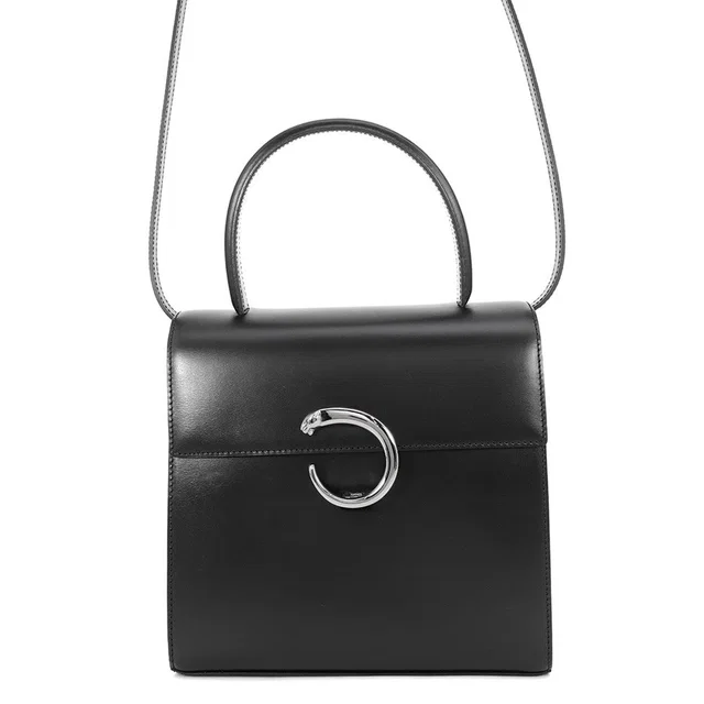 Cartier PANTHERE 2WAYHandbag Black Leather in Black Leather from GALLERY RARE