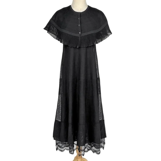 Chanel Open Shoulder Dress Set Cape in Nylon from The Reluxe