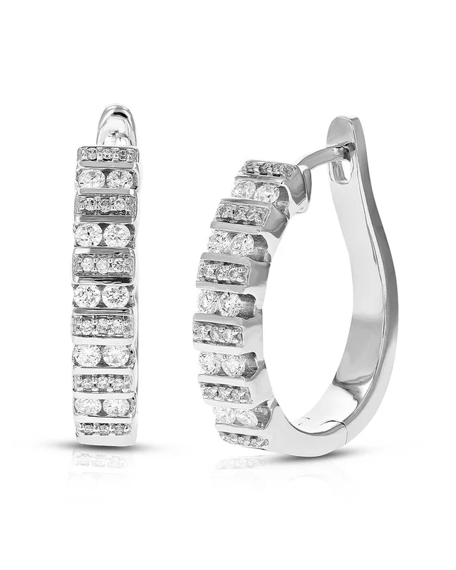 Amairah Silver 0.50 ct. tw. Lab-Grown Diamond Hoops, image 1 of 1 from Rue La La
