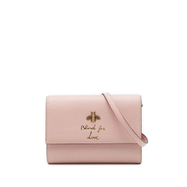 Pink Gucci Calfskin Animalier Blind For Love Crossbody in Pink Calfskin from Designer Revival