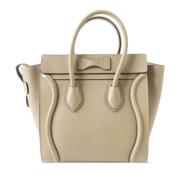 Celine Micro Drummed Calfskin Luggage Tote in neutral|white Calfskin from Her-Age, photo 2 of 12