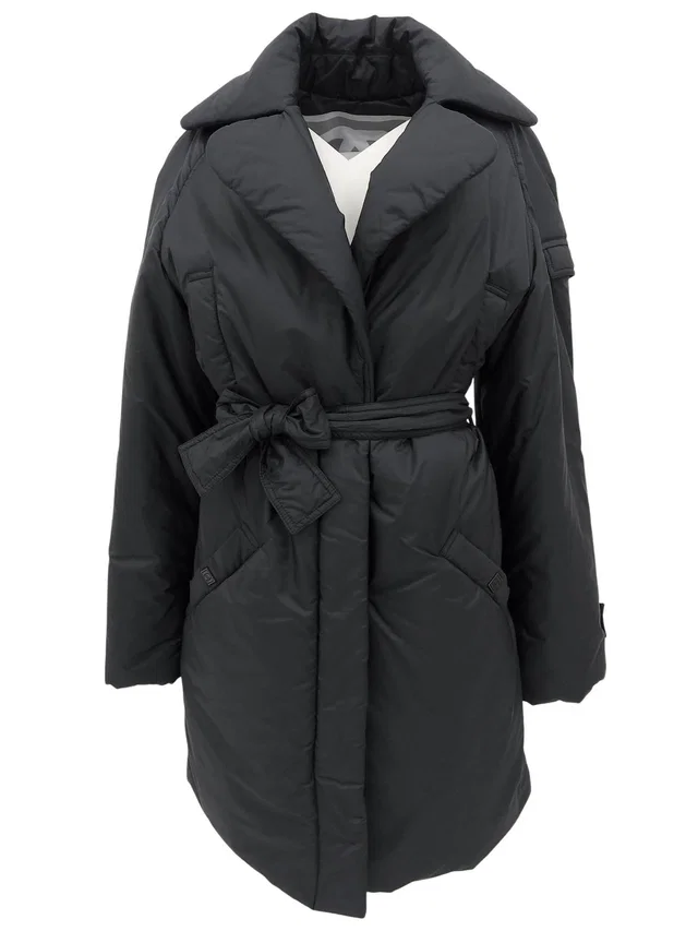 Chanel 2007 Logo Plate Down Coat #38 Black in Black from VINTAGE QOO TOKYO
