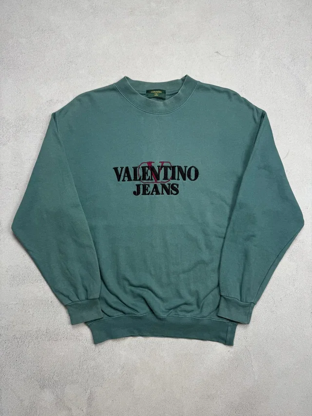 Vintage 90s Valentino Sweatshirt Crewneck in green from Grailed