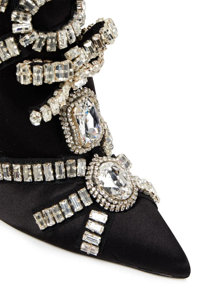 Roger Vivier Sin Evening 100 Crystal-Embellished Satin Ankle Boots in Black, photo 5 of 5 from THE OUTNET