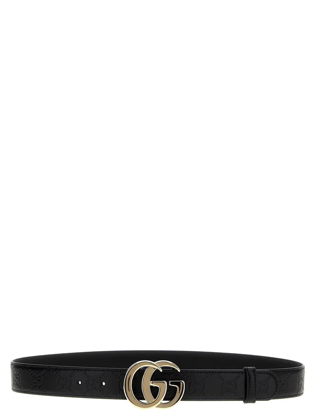 Gucci Gg Milano Belt — Black in Black Leather from HEWI