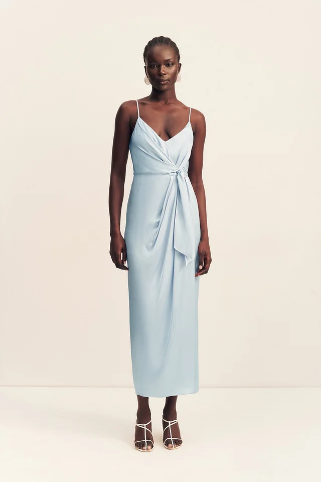 Shona Joy LUMIERE TIE FRONT MIDI DRESS - CLOUD DRIFT from Shona Joy, photo 1 of 1