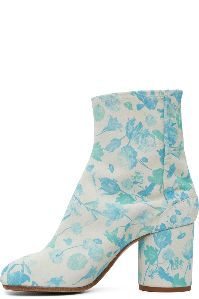 Maison Margiela Blue & Gray Tabi Ankle Boots, photo 3 of 5 from SSENSE