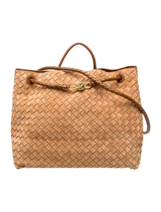 Bottega Veneta Intrecciato Intrecciata Andiamo Large in Woven leather from The RealReal