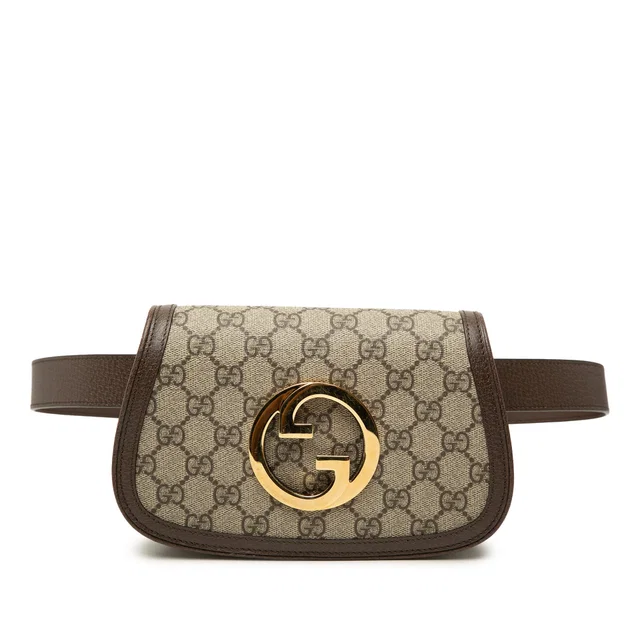 Beige Gucci GG Supreme Blondie Belt Bag in Beige Coated canvas from Designer Revival