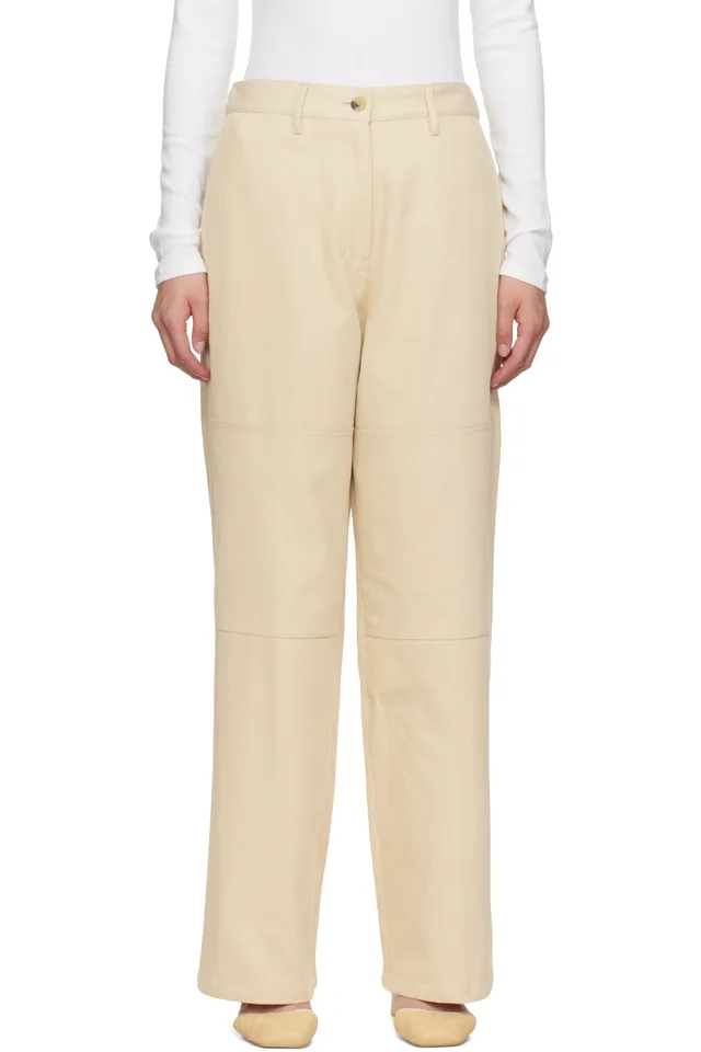Beige Cotton Twill Work Trousers, image 1 of 1 from SSENSE