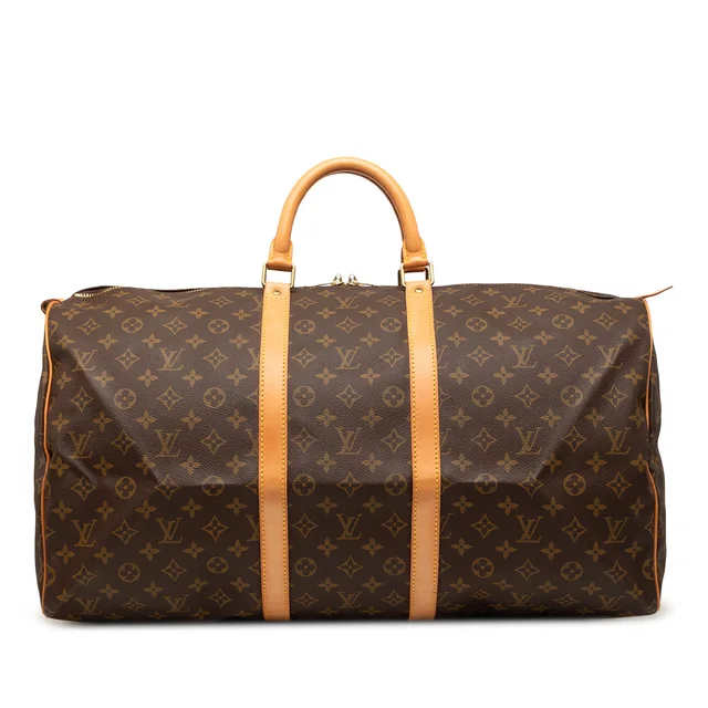 Brown Louis Vuitton Monogram Keepall 55 Travel Bag in Brown Coated canvas from Designer Revival