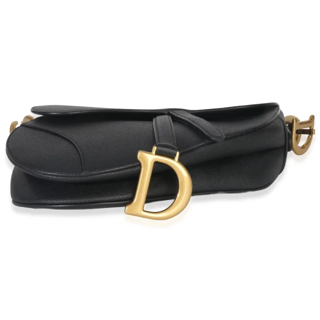 Dior Grained Leather Medium Saddle Bag in Black Caviar leather from Season 2 Consign, photo 7 of 11