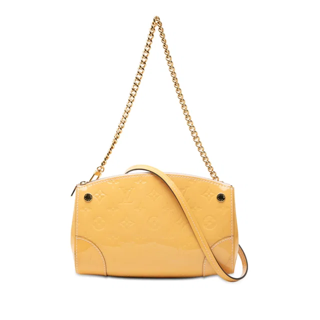 Yellow Louis Vuitton Monogram Vernis Santa Monica Satchel in Yellow Leather from Designer Revival