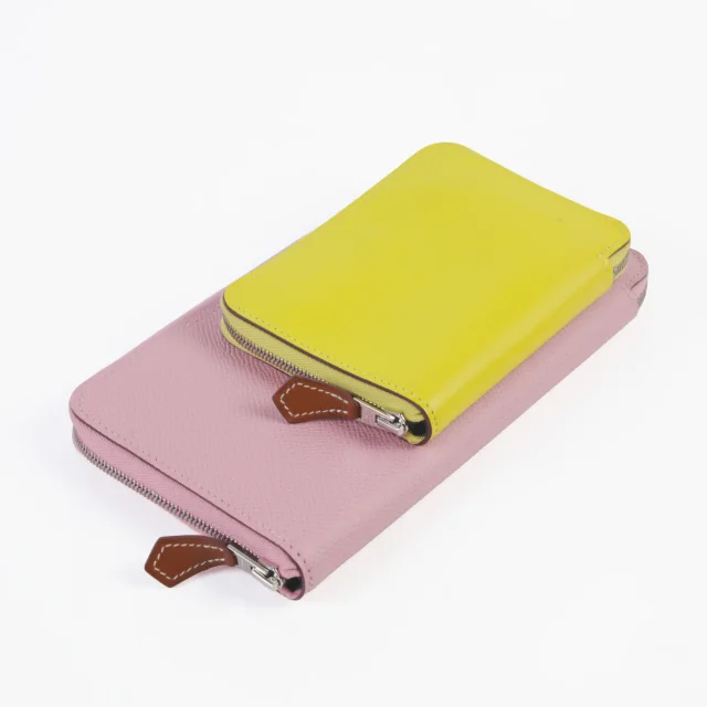 Hermès Nouveau To Go wallet Mauve Sylvestre (X9) Lime (9R) Cuivre (6C) in Epsom leather from Ginza Xiaoma, photo 3 of 4