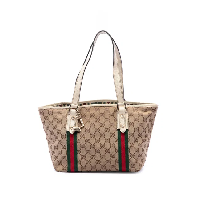 Beige Gucci GG Canvas Jolicoeur Tote in Beige Canvas from Designer Revival