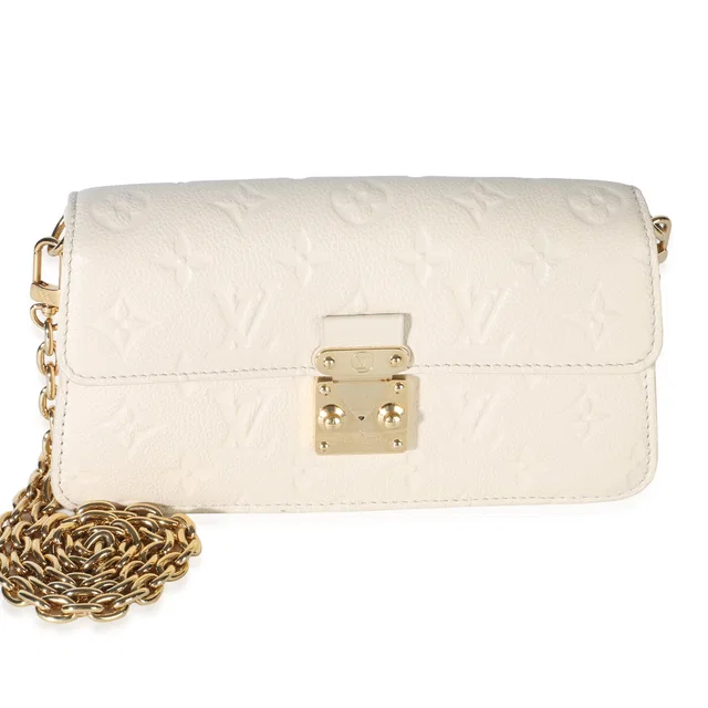 Louis Vuitton Cream Monogram Empreinte Metis Wallet On Chain in White Coated canvas from myGemma