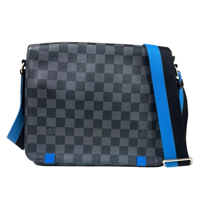 Louis Vuitton District PM NM Damier Graphite Shoulder Bag Canvas Black in Black Canvas from The Reluxe