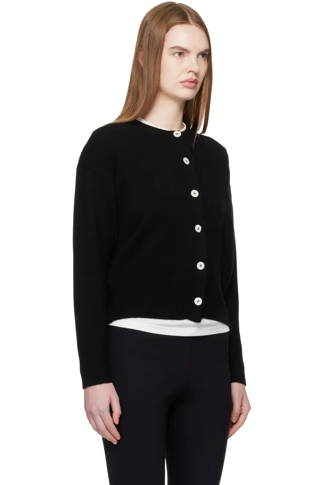 &Daughter Black Ada Crewneck Cardigan, photo 2 of 4 from SSENSE