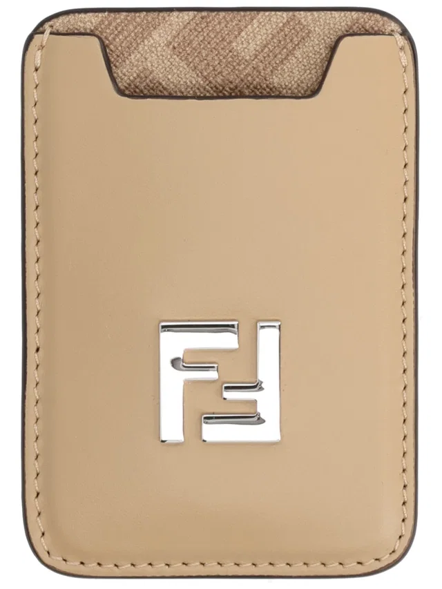 Fendi Smooth Leather Card Case — Beige Wallets & Purses in Beige Leather from HEWI