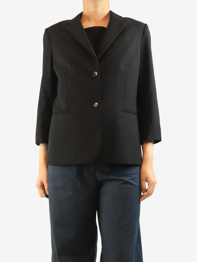 The Row Black wool-blend blazer - size UK 16 in Black Wool from Sign of the Times