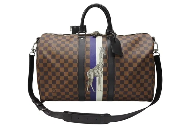 Louis Vuitton Boston Bag Keepall Bandouliere 45 Chapman Brazza Damier Canvas in Canvas from The Reluxe