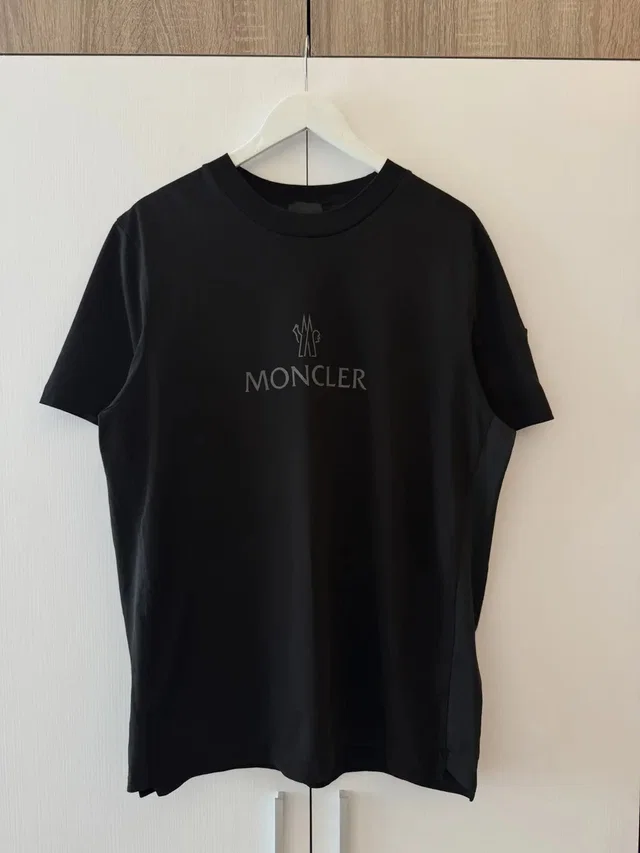 Moncler T-Shirt Matt Black Logo Reflective in black from Grailed