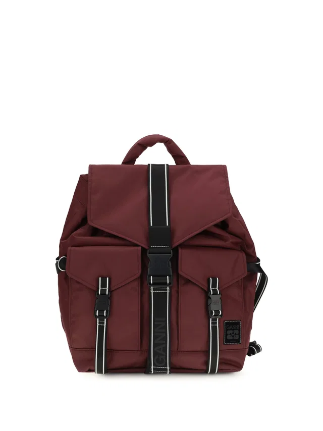 GANNI Re-Tech Recycled Polyamide Backpack — Red in Red from HEWI