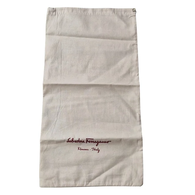 Ferragamo Cream Cotton Drawstring Dust Bag Made In Italy 8.5x16.5 in White Leather from Poshmark