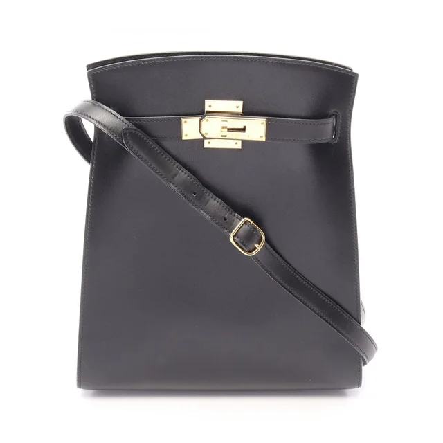 Hermès Shoulder Bag Kelly Sports MM Black Calfskin in Black Calfskin from The Reluxe