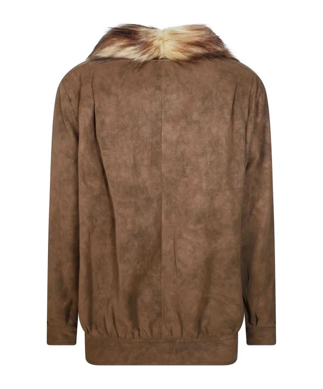Mm6 Maison Margiela Faux-Fur Collar Sports Jacket, photo 2 of 7 from SENSER
