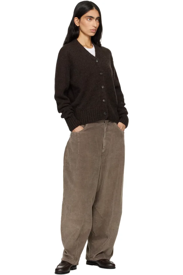 Cordera Gray Corduroy Baggy Trousers, photo 4 of 4 from SSENSE