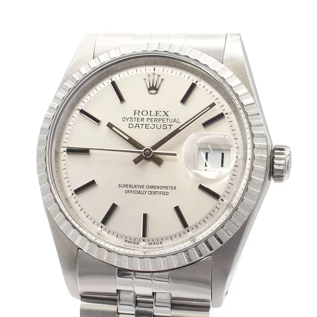 Rolex Datejust Silver SS 18k White Gold 12 Jubilee Bracelet Wide Boy Watch in White from The Reluxe