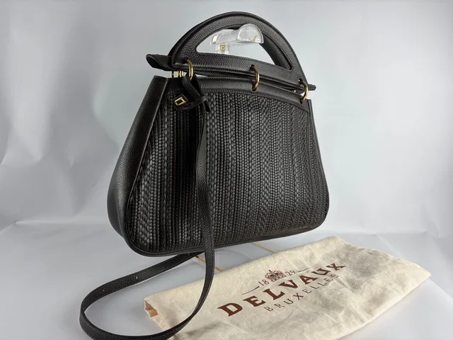 Delvaux Mango Toile De Cuir Woven Leather Top Handle Crossbody Bag Brown Black in red|brown Woven leather from Poshmark