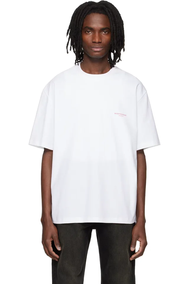 WOOYOUNGMI White Tuft Embroidered Back Logo T-shirt, image 1 of 1 from SSENSE
