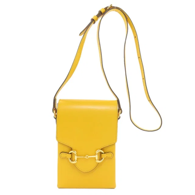 Gucci Horsebit 1955 Shoulder Bag Leather Yellow in Yellow Leather from The Reluxe