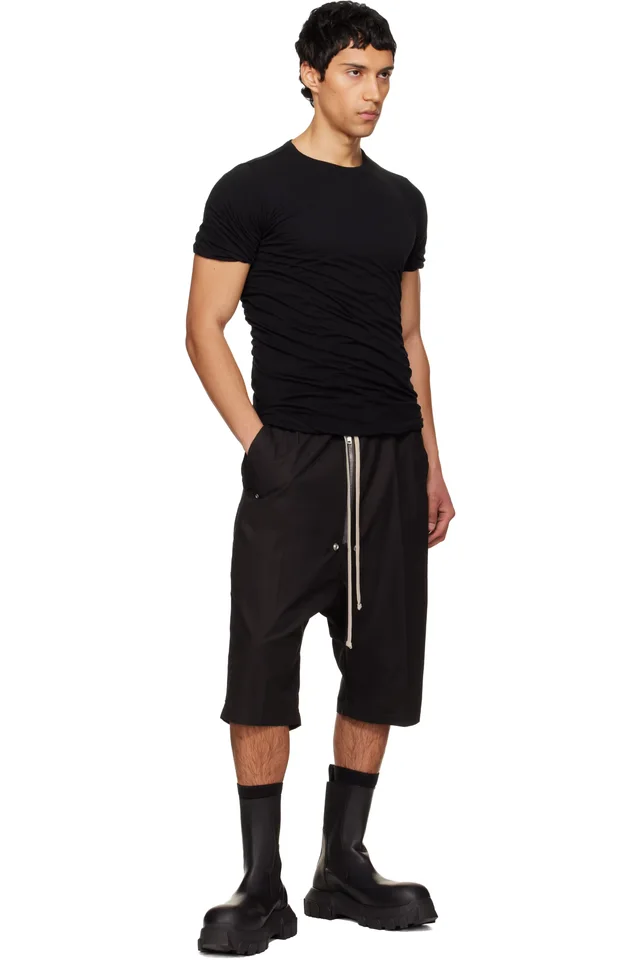 Rick Owens Black Temple Double T-shirt, photo 4 of 4 from SSENSE