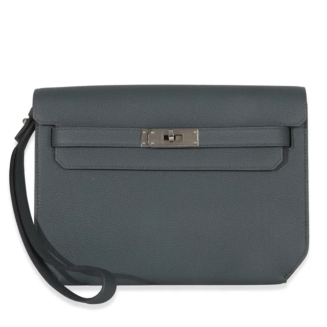 Hermès Bleu Orage Togo Kelly Depeches 25 PHW in Blue Togo leather from myGemma