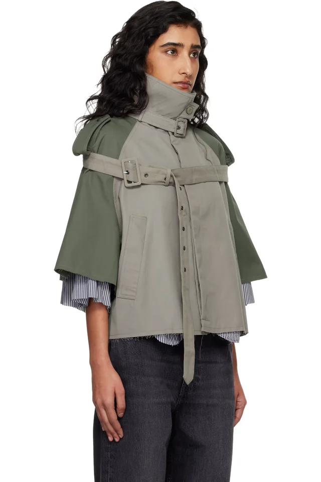 Ottolinger Beige & Khaki Chopped Trench Jacket, photo 2 of 4 from SSENSE