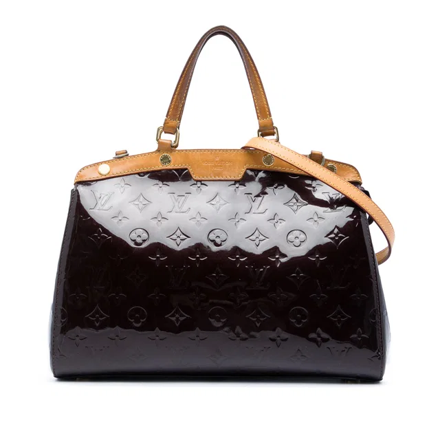 Purple Louis Vuitton Monogram Vernis Brea MM Satchel in Purple Leather from Designer Revival